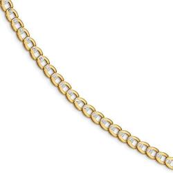 Leslie's Solid 14k With Rhodium Polished Fancy Link Bracelet Fine Jewelry