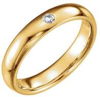 Wedding Bands, 14K Yellow .06 CTW Diamond Gypsy Set Comfort Fit Band Size 7