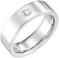 Wedding Bands, 14K White Diamond Gypsy Set Flat Comfort Fit Band