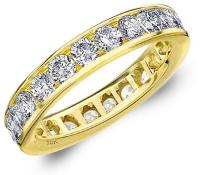 2CT Classic Channel Set Diamond Eternity Ring, 2.0CTTW Wedding Anniversary Band in 10K Gold