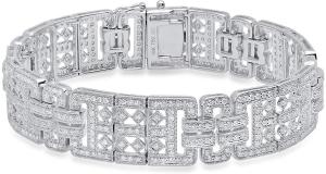 3.29CTW 18K White Gold Diamond Bracelet