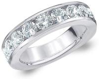 2 CT Classic Channel-Set Lab Grown Diamond Ring in 10K Gold, Sparkling in E-F Color and VS Clarity