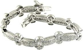 5.00 Ct White Gold Diamond Pave Set Bracelet 14kt