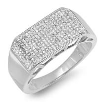 Dazzlingrock Collection 0.85 Carat (ctw) Round White Diamond Mens Flashy Hip Hop Pinky Ring, Sterling Silver