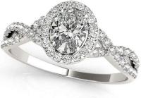 Twisted Oval Moissanite Engagement Ring Palladium (0.50ct)