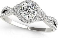 Twisted Round Moissanite Engagement Ring Palladium (1.50ct)