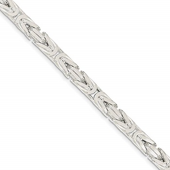 ASterling Silver 6.9mm Square Byzantine Chain Different LengthsAA
