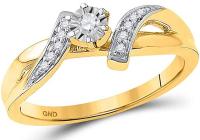 10kt Yellow Gold Womens Round Diamond Solitaire Promise Bridal Ring