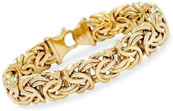 Ross-Simons Italian 14kt Yellow Gold Wide Byzantine Bracelet