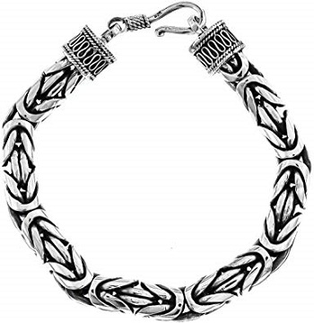 Byzantine Bracelets Various Sizes Big Heavy 925 Sterling Silver Bali Chain