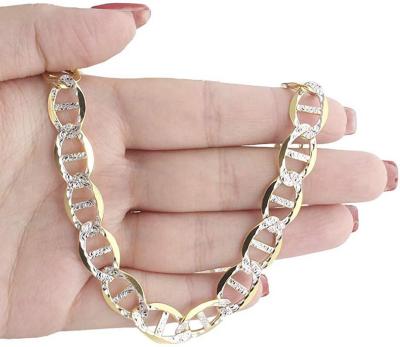 10K Yellow Gold 10.75mm Diamond Cut Necklace