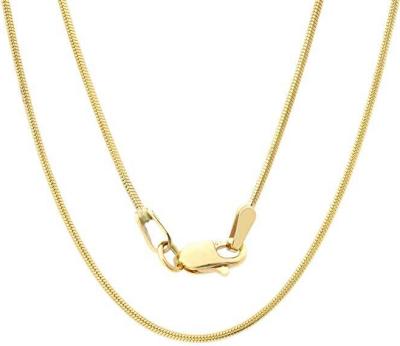Universal Jewels Solid 14K Yellow Gold Round Chain Necklace- 0.8mm Width & 16 inches in Length