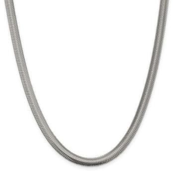 925 Sterling Silver 6.25mm Flat Oval Chain Necklace - with Secure Lobster Lock Clasp