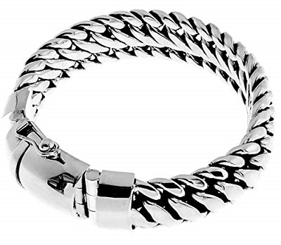 15mm Wide Very Heavy Snake Chain Bali Handmade 925 Sterling Silver Bracelet