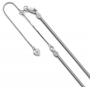 Sterling Silver 2.5 mm Oval Adjustable Snake Chain Necklace Gift for Valentines Day