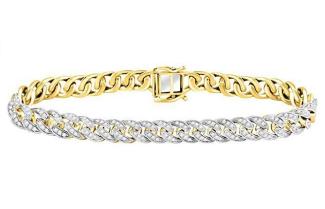 Solid 10k Yellow Gold Men's Round Diamond Cuban Link Choker Bracelet