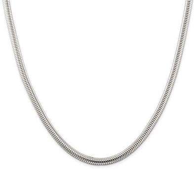Solid 925 Sterling Silver 6mm Round Chain Necklace