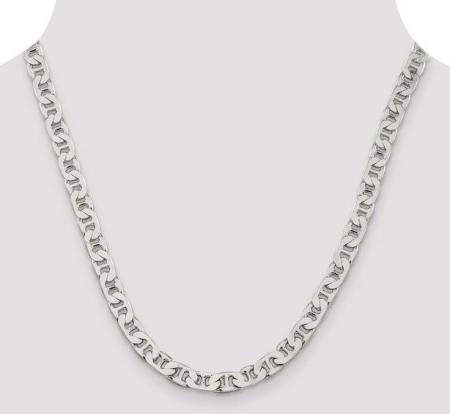Mens 20 Inches Long 6.5 mm Wide Silver Chain