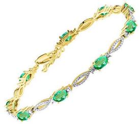 Stunning Tennis Bracelet With Diamonds and Emeralds