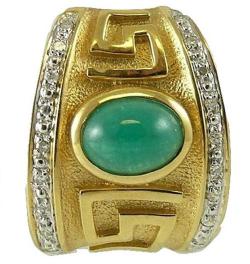 Vics Fine Jewelry Emerald Pendant 1.63ct 14k Yellow Gold and Diamonds 0.11ct