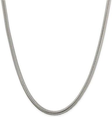 Solid 925 Sterling Silver 5mm Round Chain Necklace - with Secure Lobster Lock Clasp