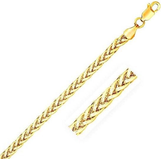 14k Yellow Gold 3.3mm Light Weight Wheat Chain