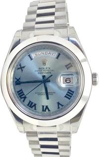 Rolex Datejust II 41mm Ice Blue Dial Platinum President Men's Watch