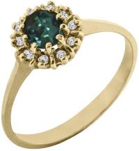 Natural Brazilian Alexandrite Diamond Ring in 14K Yellow Gold