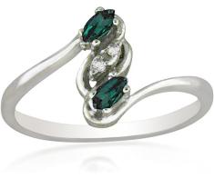 Alexandrite Ring Natural Color Changing Alexandrite Diamond Ring in 14k Gold