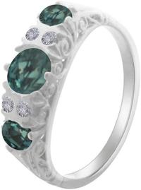 Gorgeous Natural Alexandrite Diamond Ring in 14 K white Gold