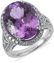 950 Platinum Oval Kunzite White Diamond Statement Ring Size 6 Jewelry Women Ct 9.6 E-F Color Vs1-Vs2 Clarity