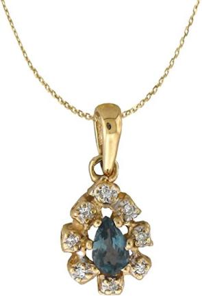 Natural Alexandrite Diamonds Necklace Pendant Set in Beautiful 14 Karat Yellow Gold