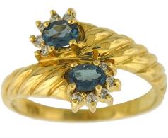 Natural Alexandrite Diamond Ring in 18K Yellow Gold