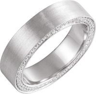 Platinum Diamond Band with Satin Finish - Size 9.5