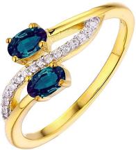 Amazing Natural Color Changing Alexandrite and Diamond Ring in 14k Gold