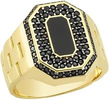 Gold 14 Carat Unisex Ring Handmade, Wedding, 14kt Yellow Gold Mens Signet Band Ring