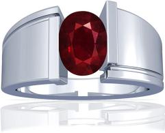 1.41 ct Oval Cut Ruby Mens Ring in Platinum
