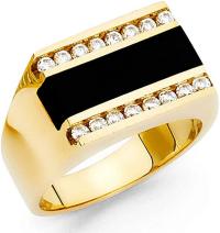 14k Yellow Onyx Gold Ring for Men