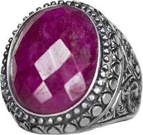 925 Sterling Silver Mens Ring With Natural Ruby Gemstone 