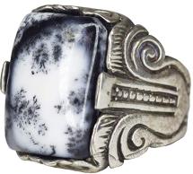 Solid 925 Sterling Silver Men Ring, (The Stone Will be Similar) Dendritic Agate Natural Gemstone
