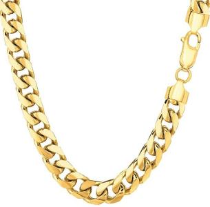 6.7mm Shiny Miami Cuban Link Chain Necklace For men