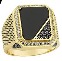 Mens Signet Onyx Ring in 14 Carat Gold