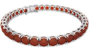 Red Onyx Tennis Bracelet in 18K White Gold