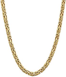 14k Yellow Gold 6.50mm Byzantine Chain Necklace 8 inch Gift for Women