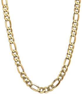 Leslie's 14k Yellow Gold 10mm Flat Figaro Chain Necklace fine jewelry gift for women