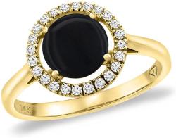 14K White Gold Natural Black Onyx Halo Engagement Ring Round 8 mm