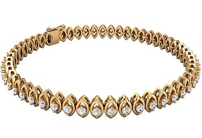 1.59 Ct Antique Diamond Gold Petal Tennis Bracelet