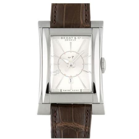 No. 7 Silver Dial Brown Leather Men's Watch