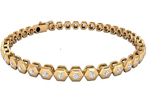 1.14 Ct SGL Certified Diamond Geometrical Tennis Bracelet