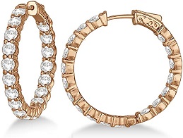 14k Gold Fancy Medium Round Diamond Hoop Earrings (7.20ct)